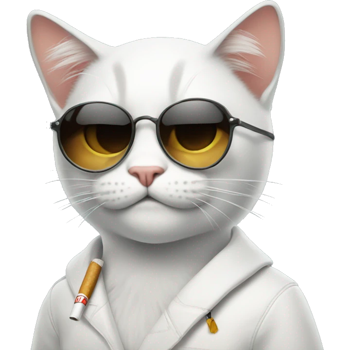 Cool cat with a cigarette  emoji