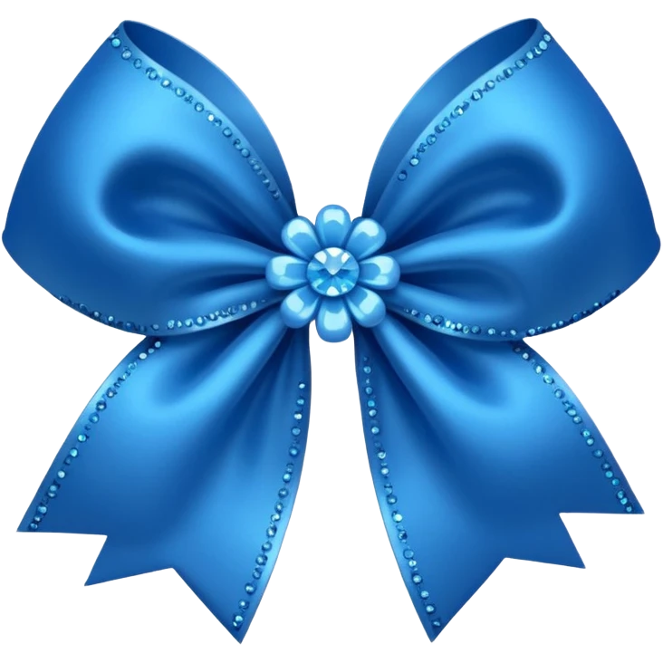 blue flower bow with glitter emoji