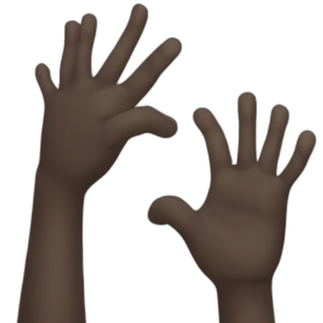 Personne noire choquée avec les mains derrière la tête emoji
