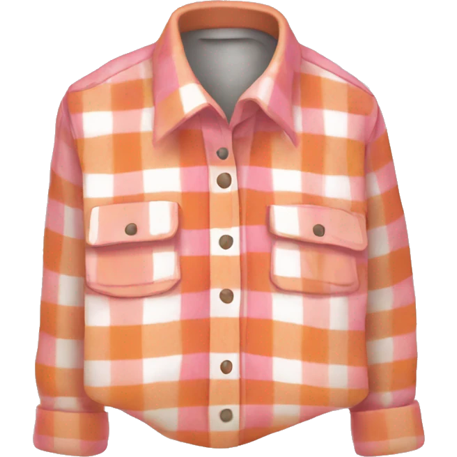 Pink, white and orange flannel shirt  emoji