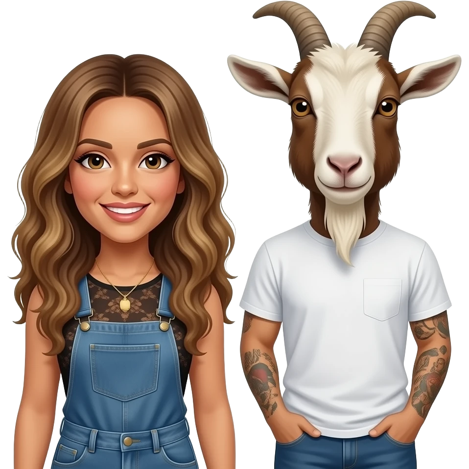 C'est shakira en chèvre avec damso en chèvre juste à côté emoji