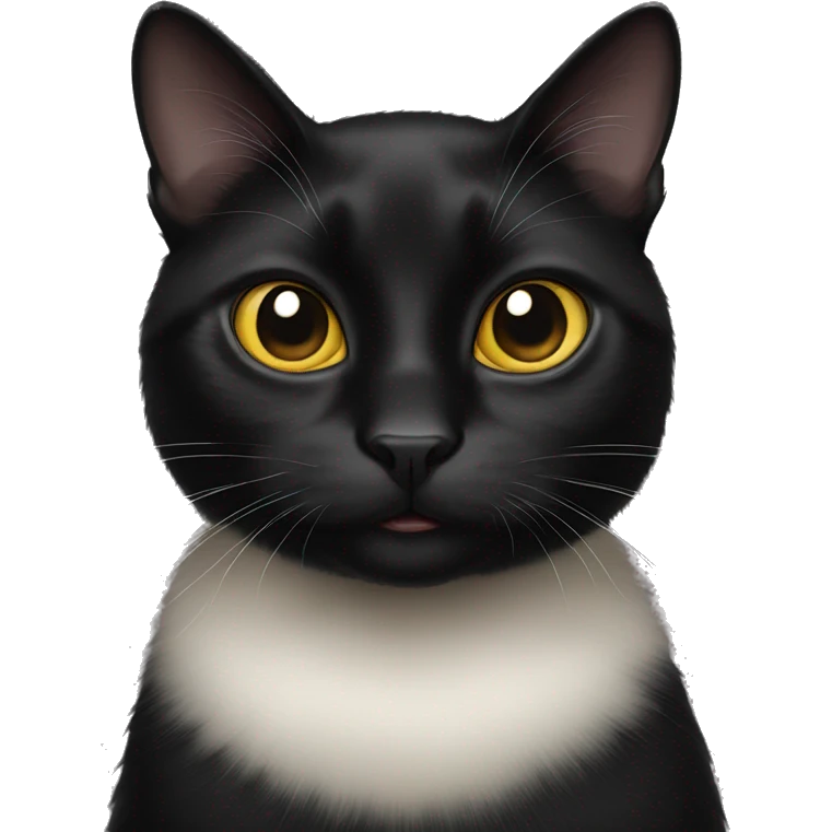 Cross eyed black cat emoji