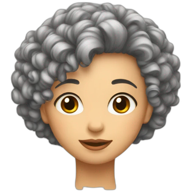 Fille cheveux court bouclé emoji