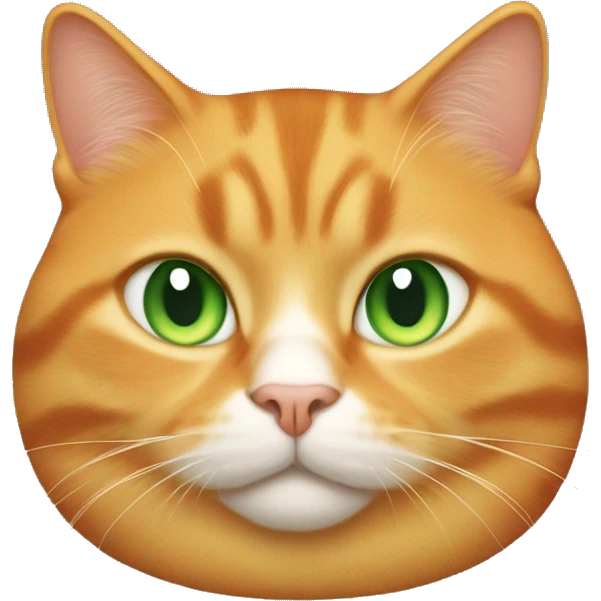 Obese orange cat with green almond shaped eyes emoji