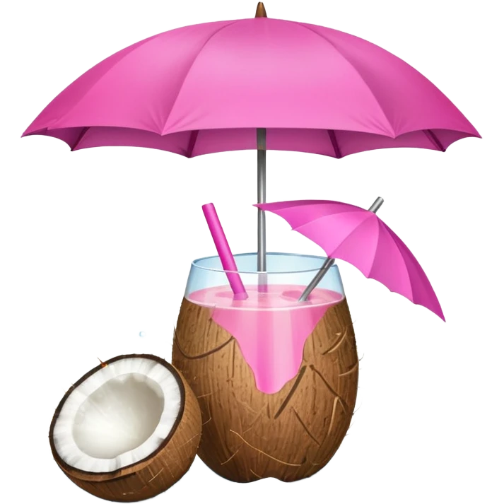 coconut drink with pink umbrella emoji