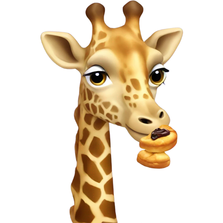 Giraffe eating a croissant  emoji