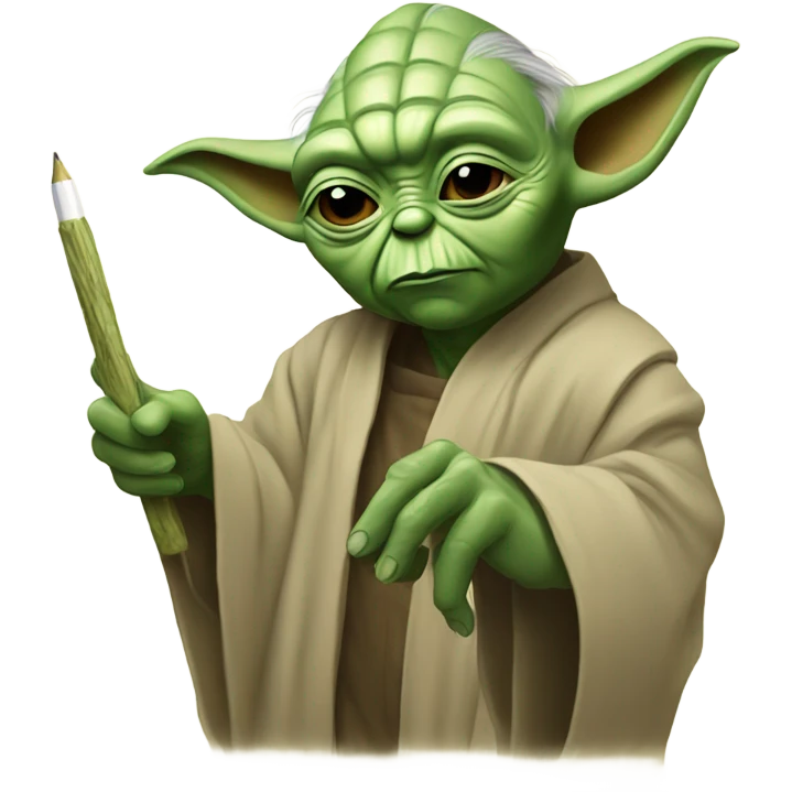 Master Yoda draws Mater Yoda's pisture emoji