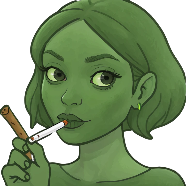 Girl holding a blunt  emoji