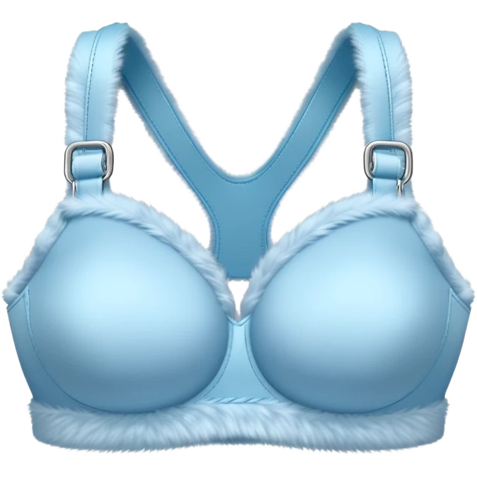super realistic light blue fur bra isolated emoji