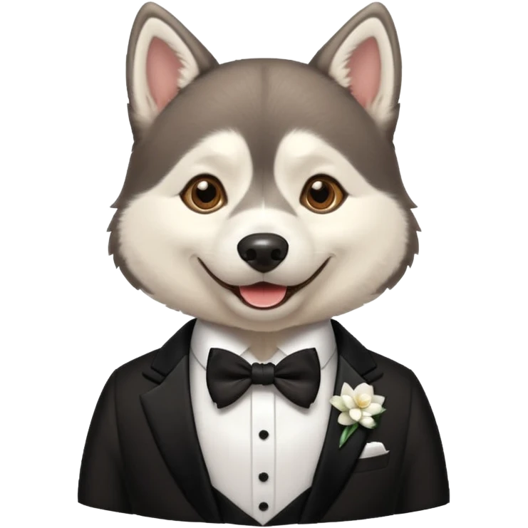 Husky at a wedding emoji