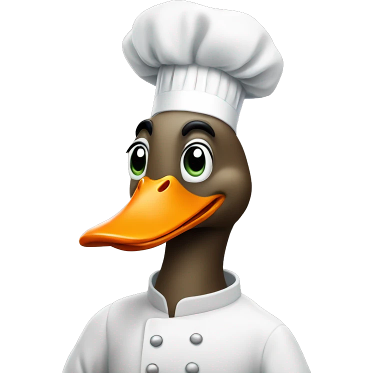 Goose with a multicoloured chef hat emoji