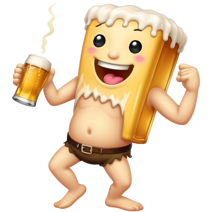 Zig programming language mascot dancing and drinking beer. emoji