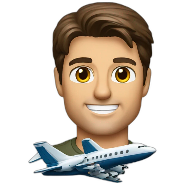 tom cruise with a plane toy emoji
