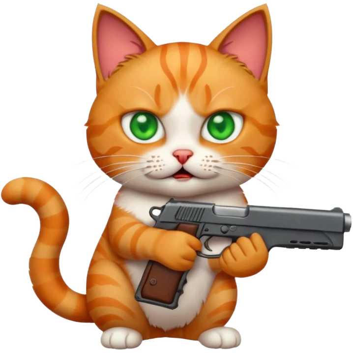 A cat with a gun with blood emoji