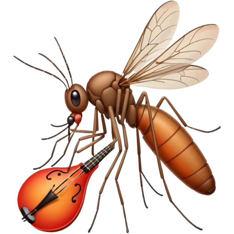 Mosquito playing instrument in ear emoji