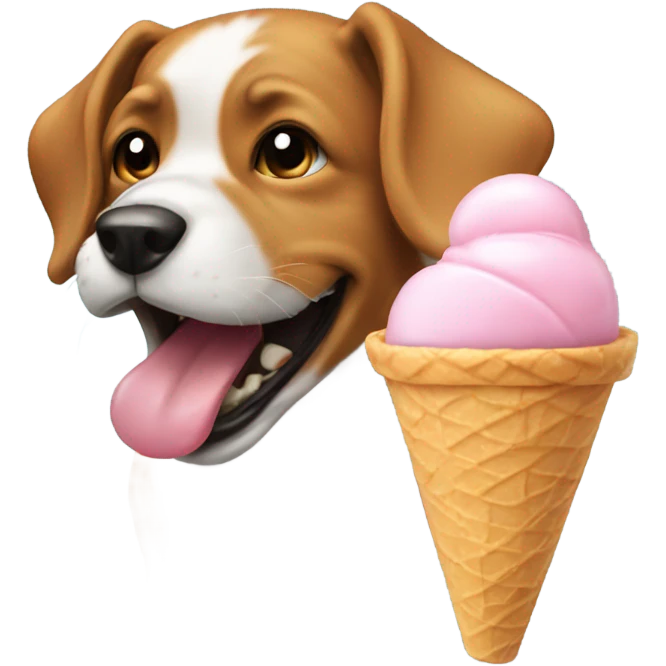 Dog eating ice cream emoji