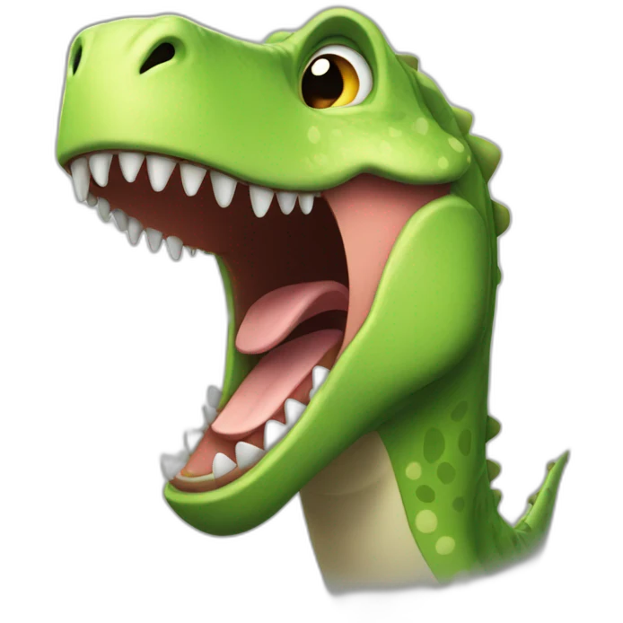 Laughing dinosaur emoji