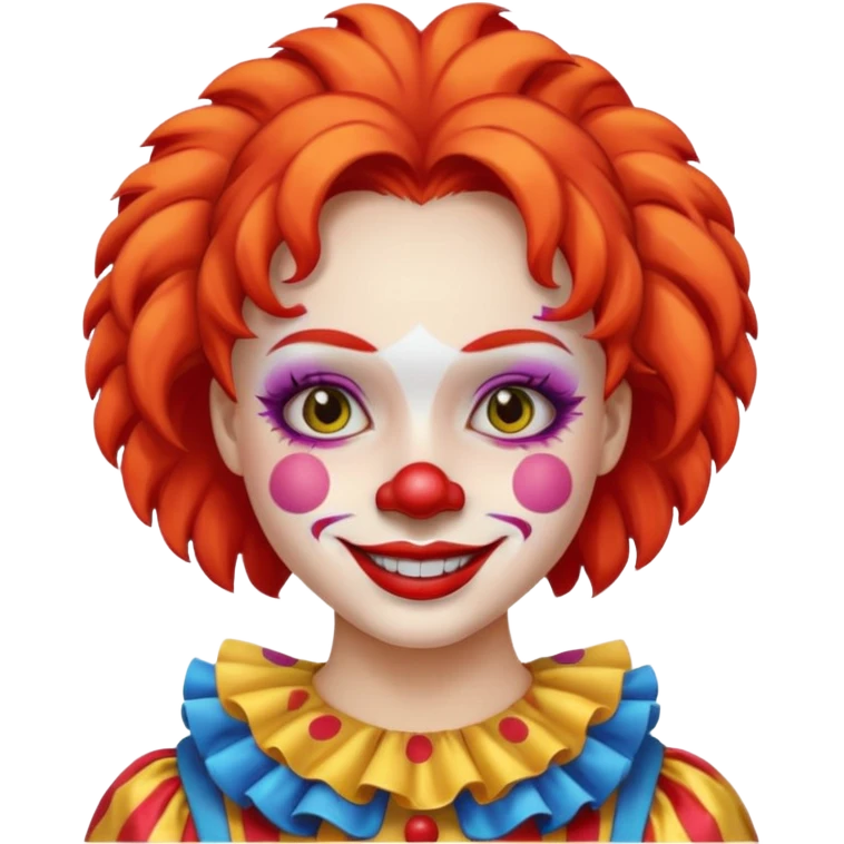 menina com cara de palhaço emoji