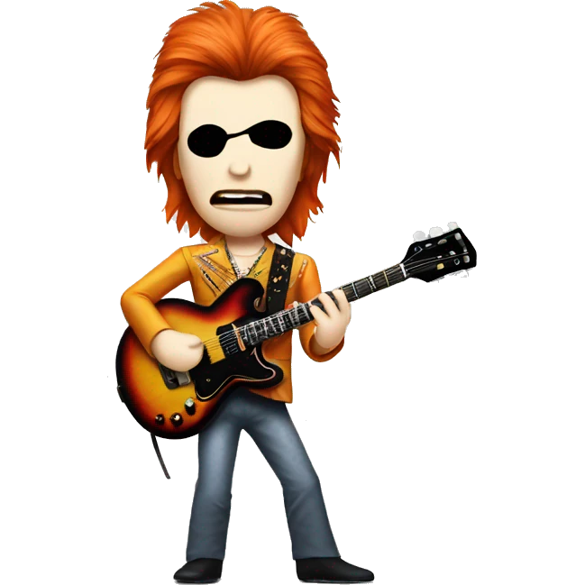 Ziggy Stardust playing guitar emoji