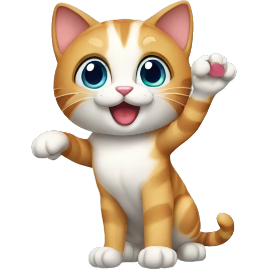 Kitty waving emoji