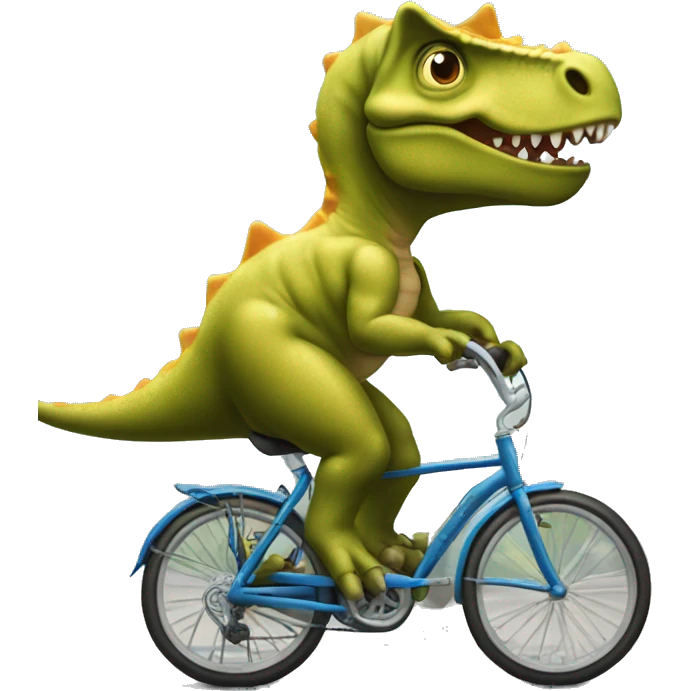 dinossauro andando de bicicleta  emoji