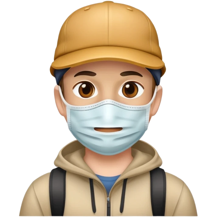 In a cap and mask emoji