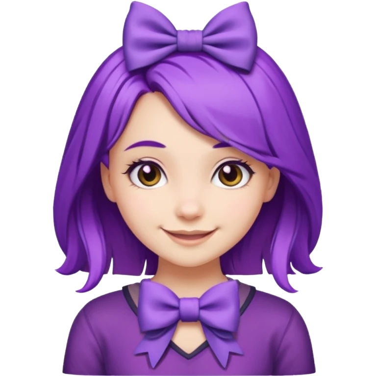 purple long haired girl with bow emoji