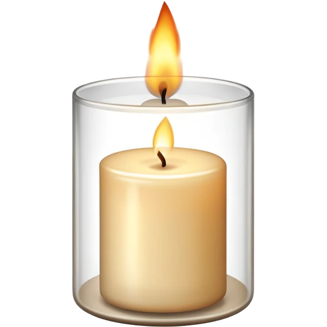 beige candle in clear container  emoji