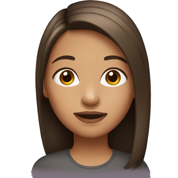 Girl with brunette straight hair emoji