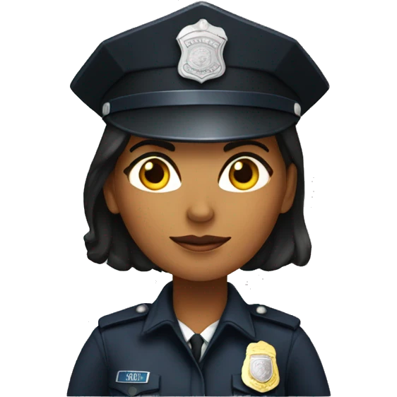 Mujer policía negra enojada emoji