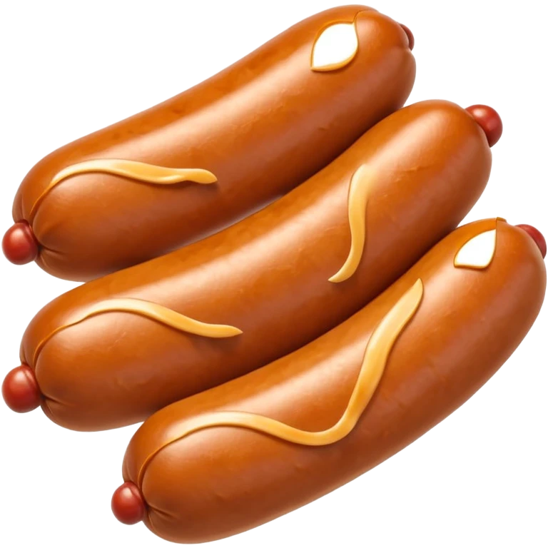 Three sausages linked together in the ends.
Apple emoji style emoji