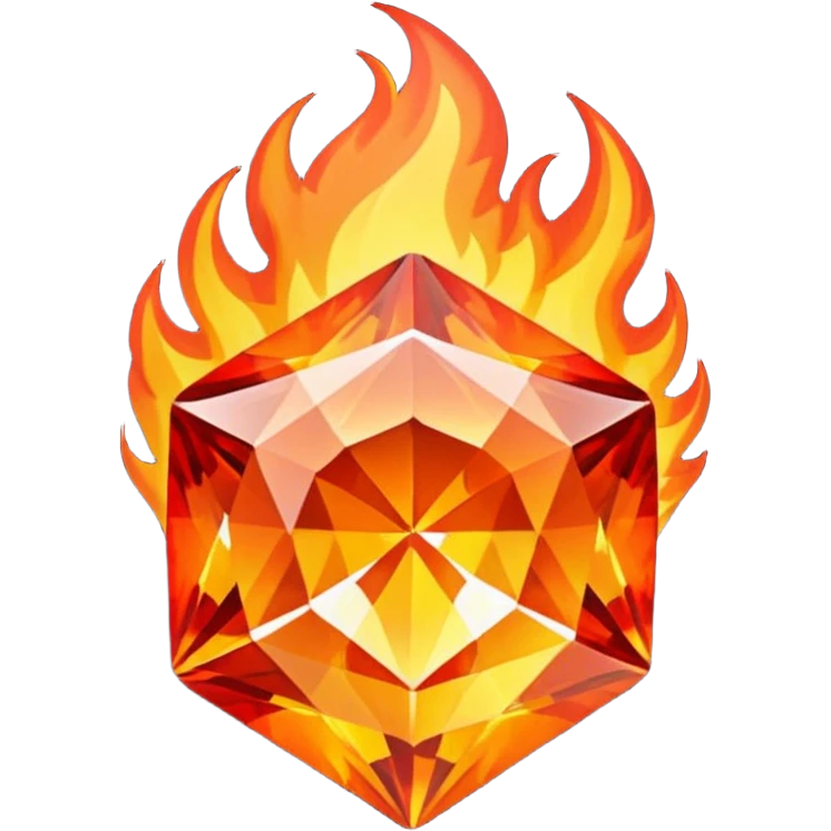 fire shaped diamond emoji