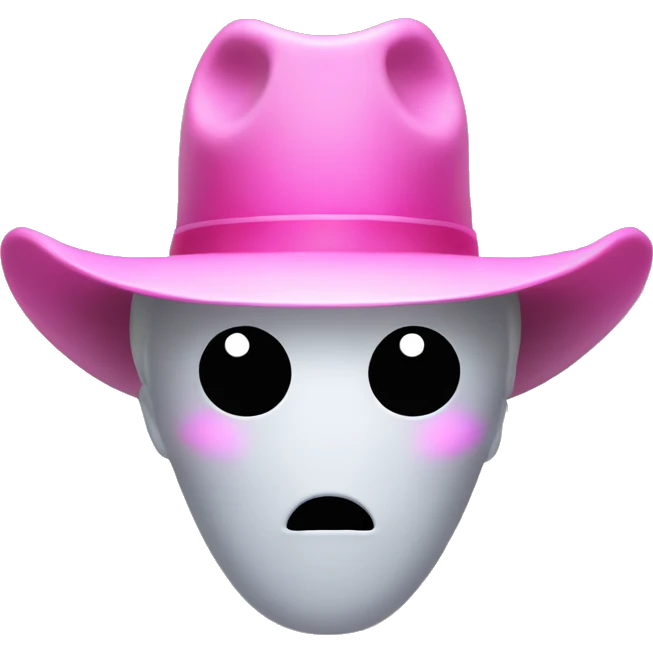 Ghost with pink cowboy hat emoji