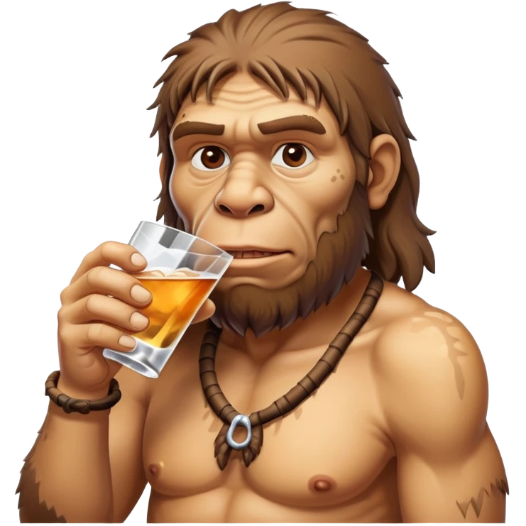 Neanderthal male drinking vodka emoji
