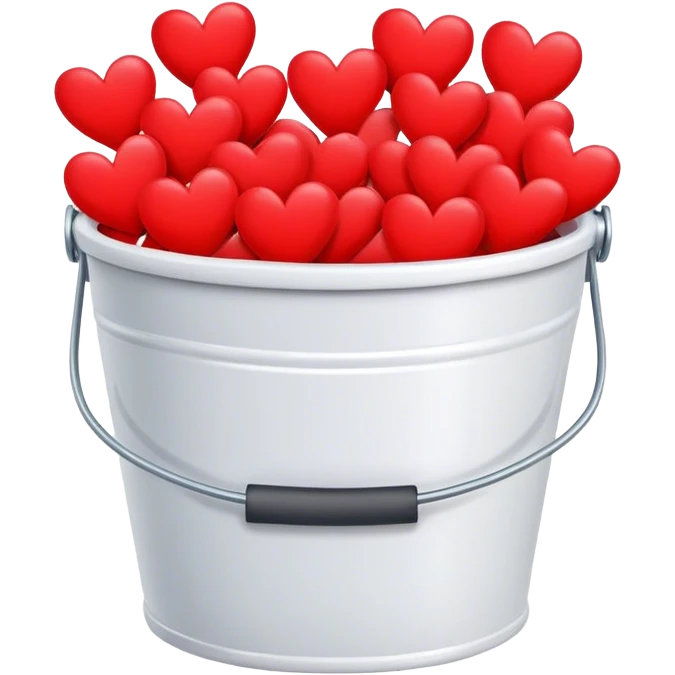 heart bucket with red hearts emoji