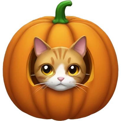 Cat in a pumpkin costume  emoji
