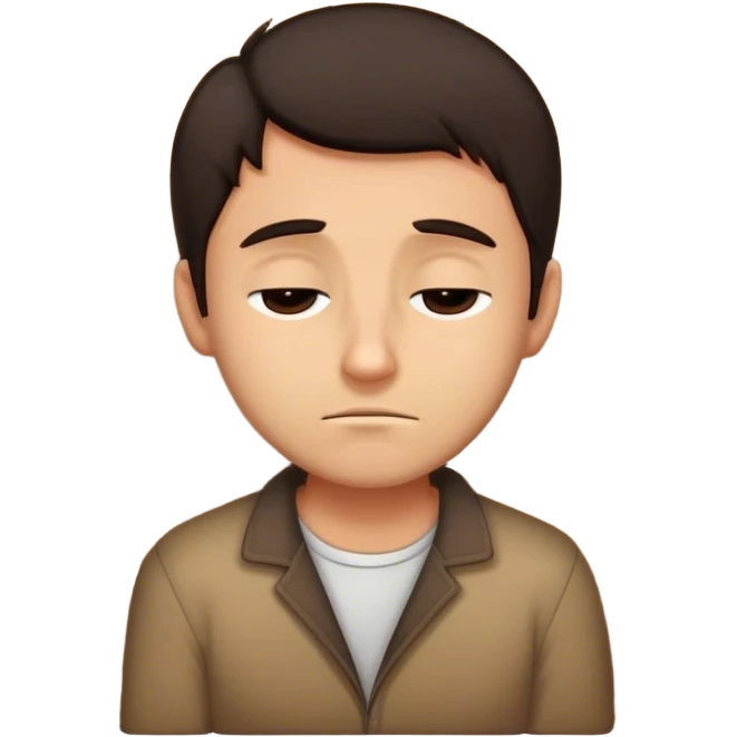 A chill guy gonna asleep in front of a door emoji