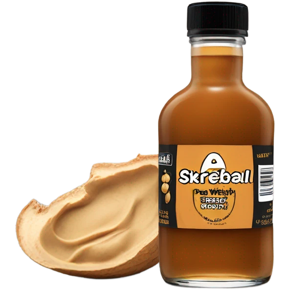 Bottle of skrewball peanut butter whiskey  emoji
