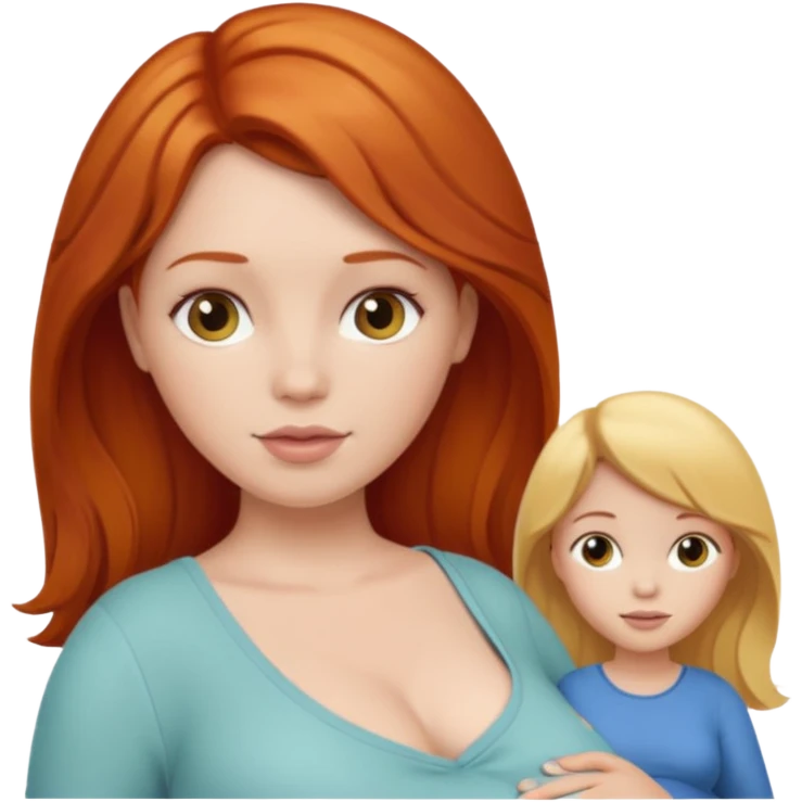 Pregnant redhead, blonde and brunette emoji
