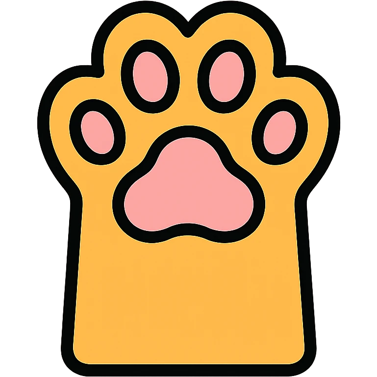 cat paw with pink paw pads emoji