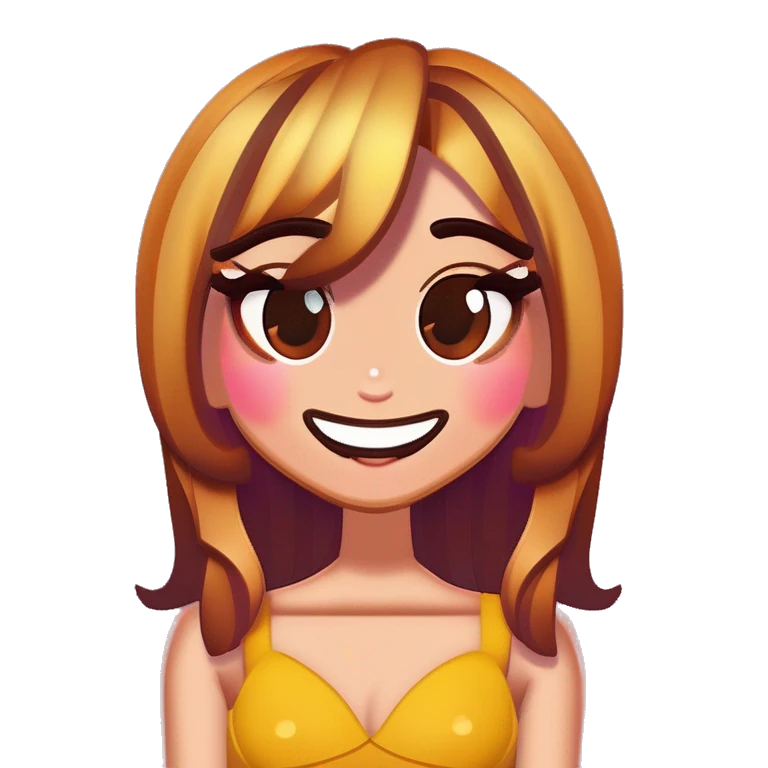 chica con cabello lacio y castaño emoji