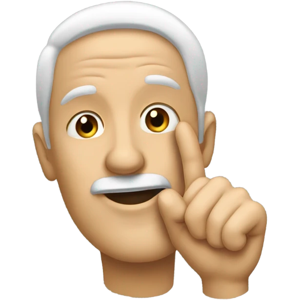 Guy with his finger on his nose emoji