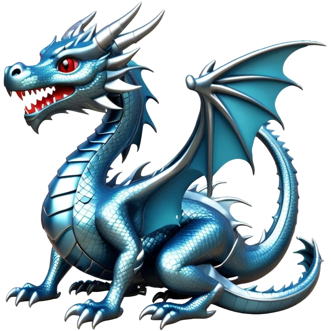 3d chrome plated dragon emoji