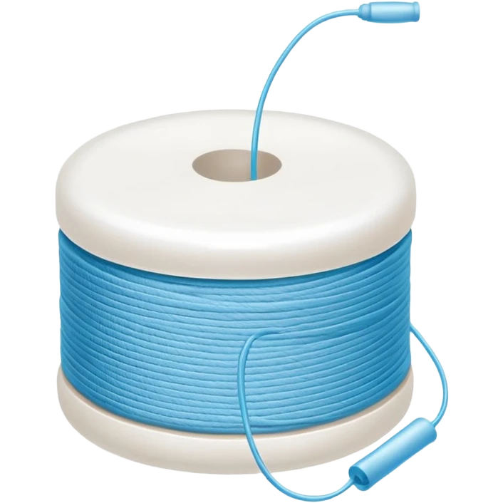 Round Roll of white thread  dental floss emoji