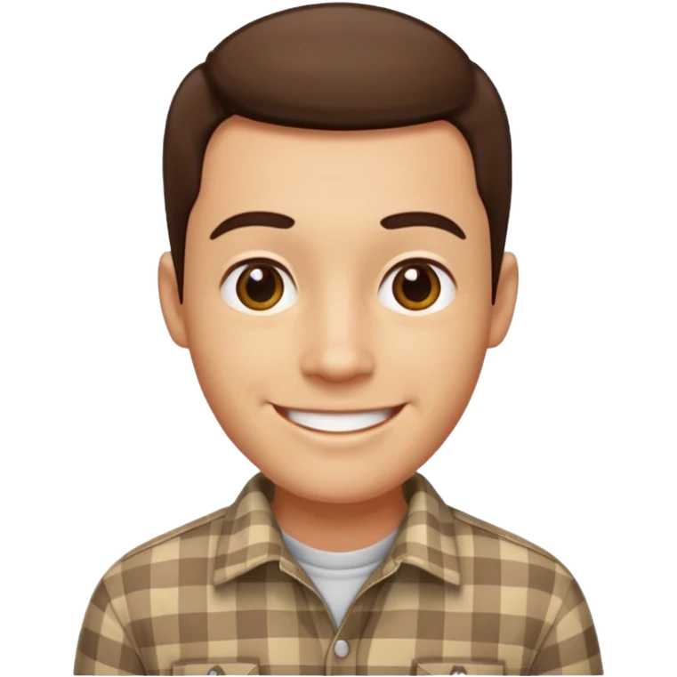 male in checkered shirt, not t shirt emoji