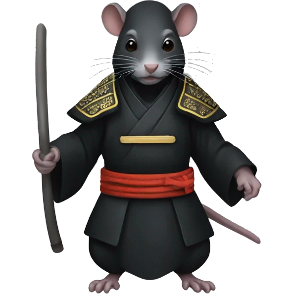 Black rat as shogun emoji