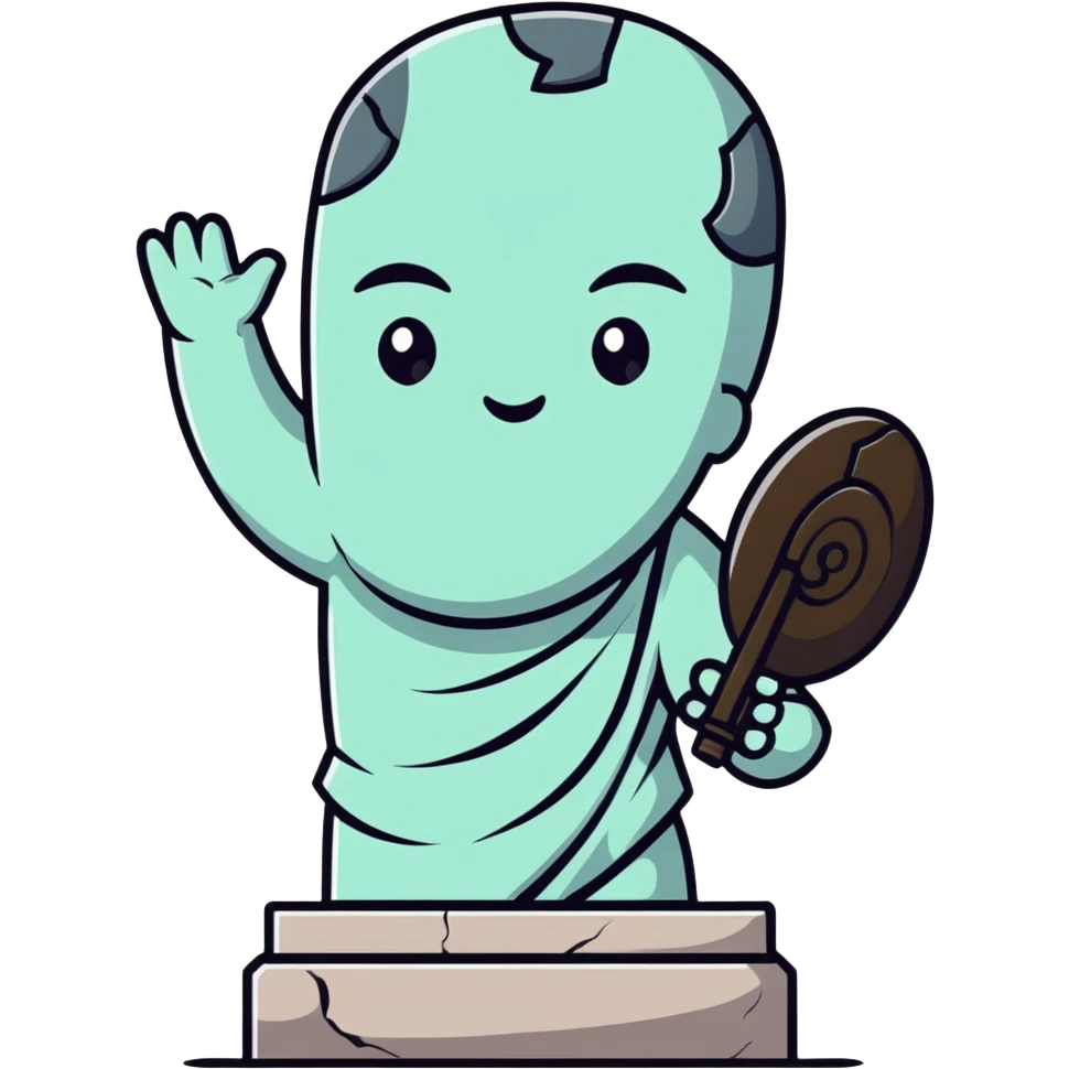 stone statue shooting itself in the head emoji