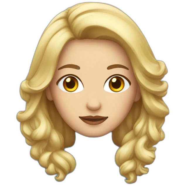 mujer pelo rubio y ojos azules emoji
