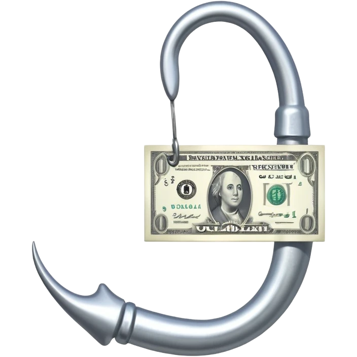 сделай крючок для удочки на который попался доллар emoji