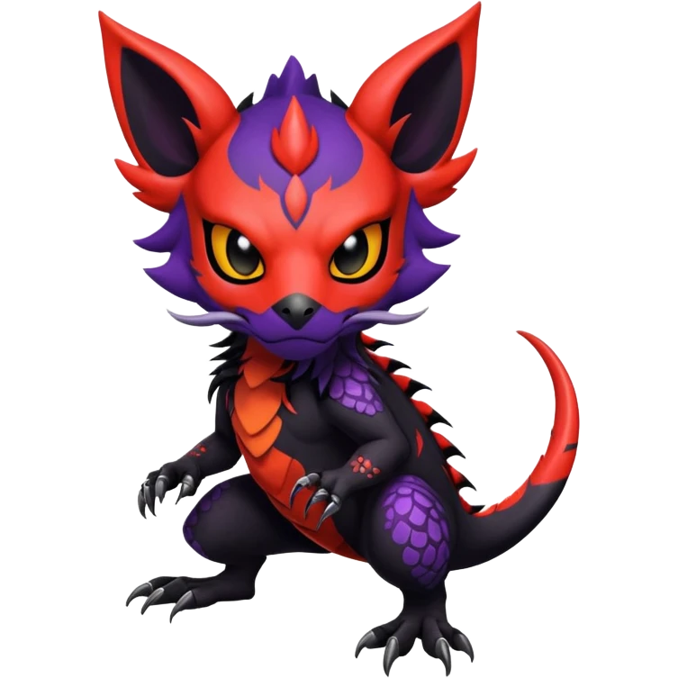 Salandit-Noibat-Litten-Hybrid with a skull-mask (Full body) emoji